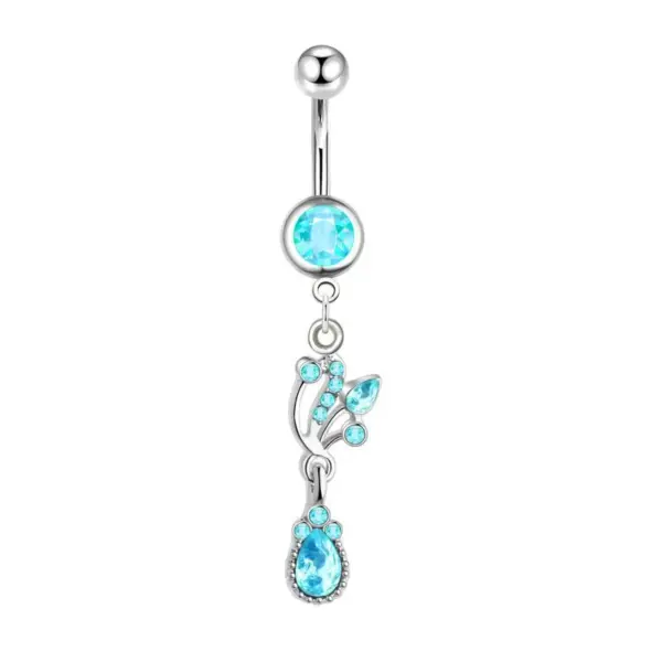 1 Piece Belly Rings Simple Style Color Block 304 Stainless Steel Inlay Zircon