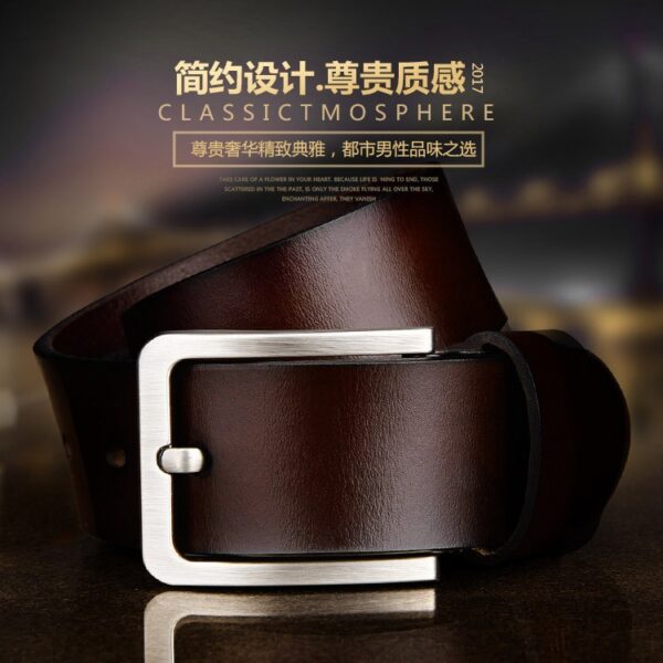 Wholesale Men's Genuine Leather Belt European and American Retro Pin Buckle Waist Belt
