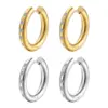 Wholesale 1 Pair Fashion Round Plating Inlay 201 Stainless Steel Rhinestones 18K Gold Plated Earrings
