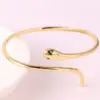 Wholesale Ins Style Retro Snake Copper 18k Gold Plated Zircon Bangle In Bulk