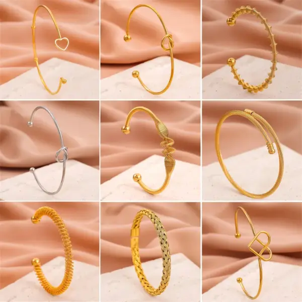 Wholesale 201 Stainless Steel Solid Color Vacuum Plating 18K Gold Plated 18K Gold Simple Style Box Chain Gold Silver Bracelets