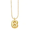 Wholesale Copper Gold Plated Simple Style Letter Pendant Necklace