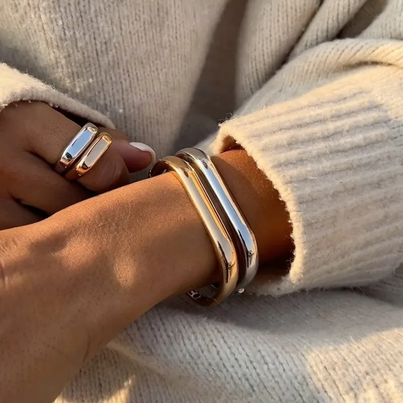 Wholesale 304 Stainless Steel Solid Color PVD Coated 18K Real Gold Plated Real Gold Plated Casual Simple Style Classic Style Waterproof Non Tarnish Pl