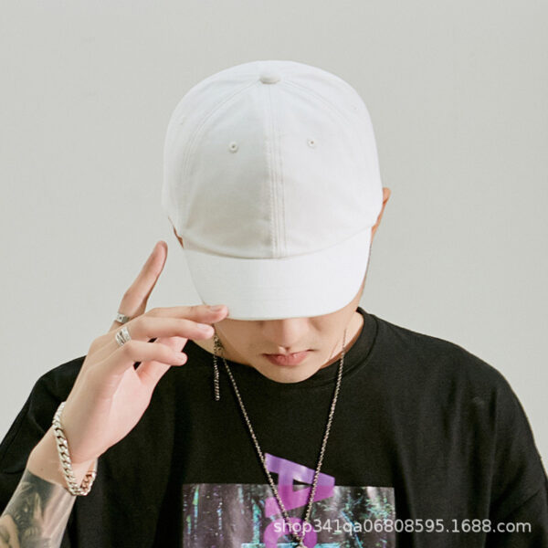 Wholesale short brim American style retro solid color hat men's baseball cap men's Korean style soft top cap men's sun hat