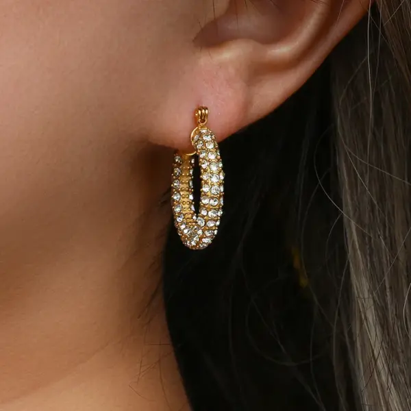 Wholesale PVD Coated Real Gold Plated 18K Gold Geometric 304 Stainless Steel Retro Waterproof Non Tarnish Earrings