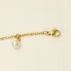 Wholesale 1 Piece Casual Vacation Round 304 Stainless Steel Plating Artificial Pearls PVD Coated PVD Coated 18K Gold Plated Women'S Anklet