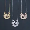 Stainless Steel Human Animal Horse PVD Coated Titanium Steel Rose Golden Plated Gold Plated Cartoon Style Waterproof Non Tarnish Plating Rose Gold Gold Silver Necklace
