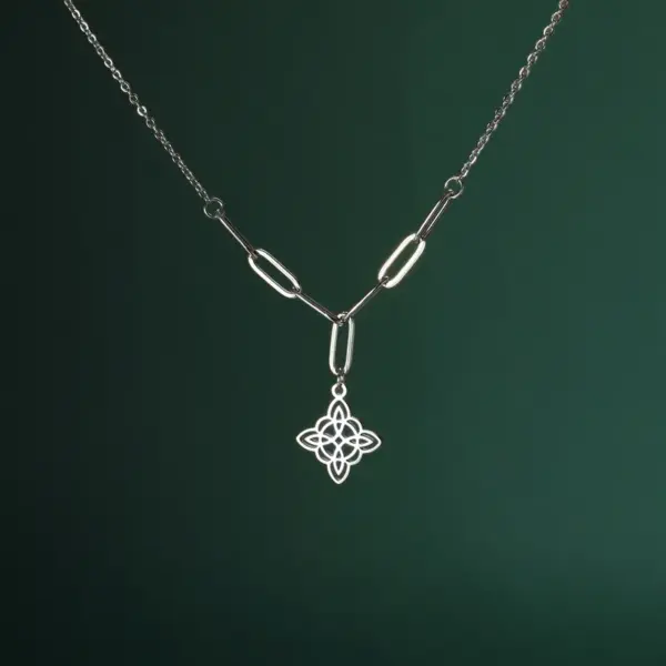 Wholesale Jewelry Hip-Hop Retro Witches Knot 304 Stainless Steel Plating Pendant Necklace