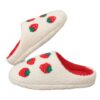 Wholesale 25 New Ins Style Cross-Border Strawberry Cotton Slippers for Women, Fashionable and Warm Home Autumn and Winter Wool Slippers in Stock