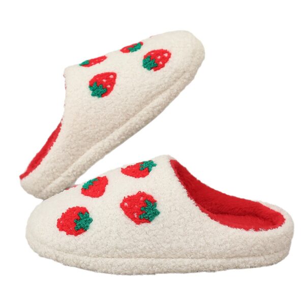 Wholesale 25 New Ins Style Cross-Border Strawberry Cotton Slippers for Women, Fashionable and Warm Home Autumn and Winter Wool Slippers in Stock
