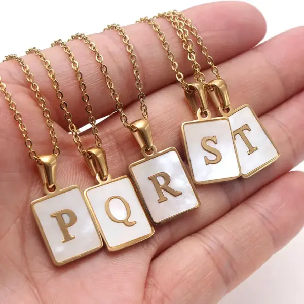 Wholesale Titanium Steel 18K Gold Plated Simple Style Plating Letter Shell