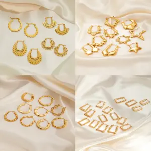 Wholesale 1 Pair Classic Style U Shape Geometric Irregular Plating Titanium Steel Earrings
