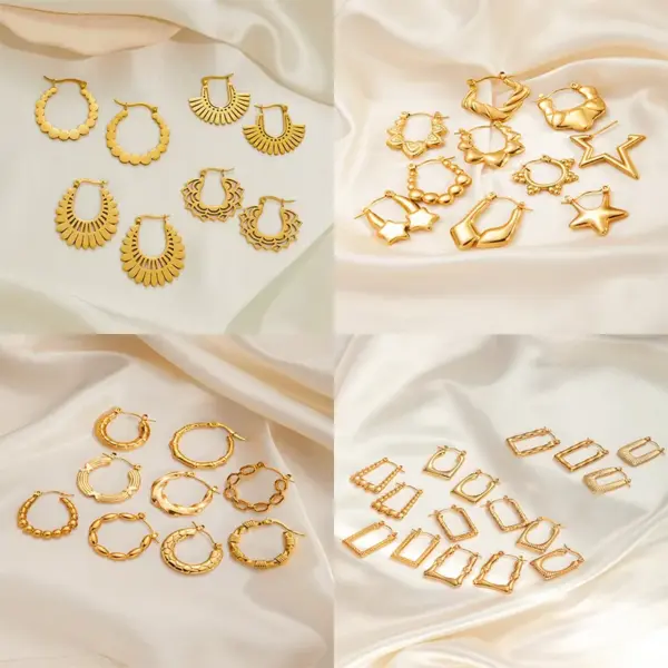 Wholesale 1 Pair Classic Style U Shape Geometric Irregular Plating Titanium Steel Earrings