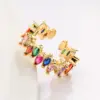 Wholesale Fashion Geometric Copper Gold Plated Zircon Open Ring 1 Piece