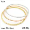 PVD Coated 18K Gold Plated Round Solid Color 304 Stainless Steel Basic Simple Style Classic Waterproof Non Tarnish Titanium Bangle
