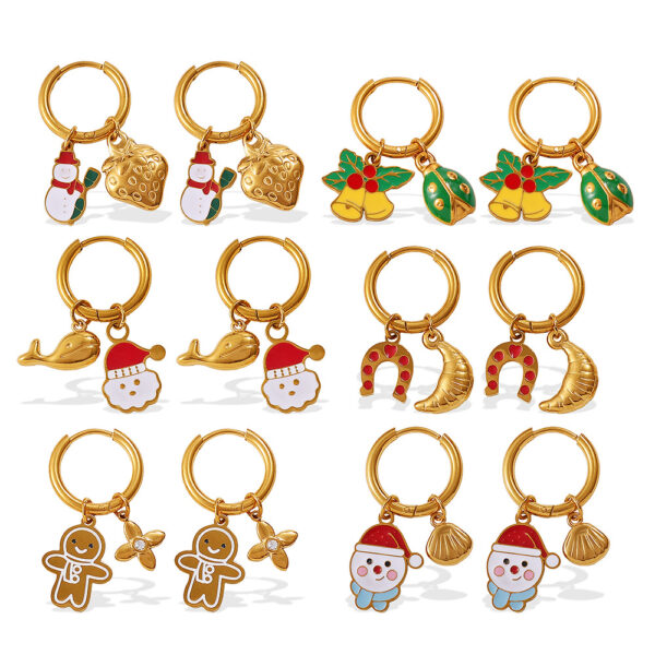 oly-71ce10b9b249848832b1658c62889959 Wholesale Christmas series gingerbread man pendant earrings