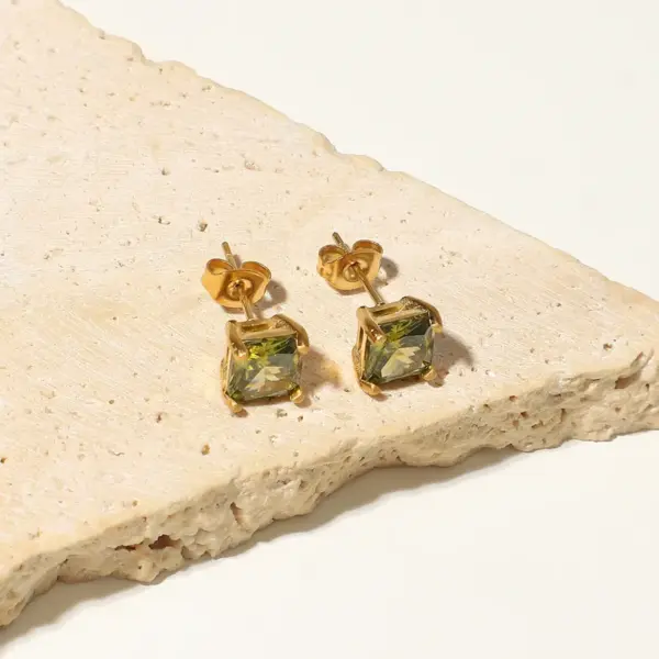 Wholesale PVD Coated Real Gold Plated 304 Stainless Steel Fashion Waterproof Non Tarnish 304 Stainless Steel Earrings