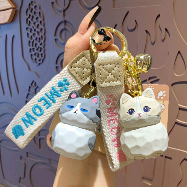 Wholesale Genuine original wood carving wind Meow Meow doll series keychain exquisite couple schoolbag car pendant gift