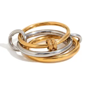 Double-Layer Circle Metal Ring-Double Color 2-7