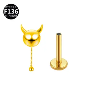 Devil Pendant Gold / 1.2x10mm M0.9