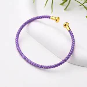 Adjustable Bracelet (Lavender Purple) / 3mm (Inner Diameter: 60x45mm) / 1 Strand/Package