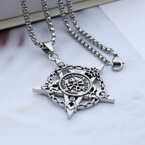 Skull Pentagram + titanium steel chain