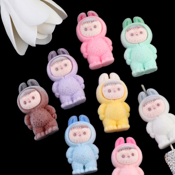 Wholesale Cross-border heavy industry flocking cloth cloth can wear straight hole beads DIY mobile phone chain key chain bag chain beaded accessories