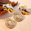 Wholesale PVD Coated Real Gold Plated 18K Gold Color Block 304 Stainless Steel Elegant Classic Style Waterproof Non Tarnish Ear Studs