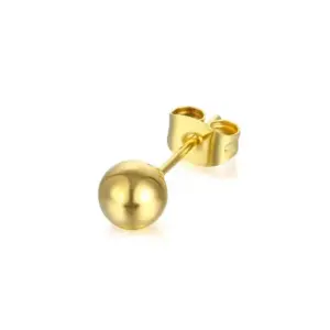 6mm Steel Ball Stud Earrings / Gold