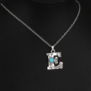 9005 silver O-Chain Letter E
