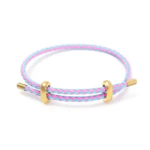 Pink Blue Line / Brass 18K Gold Material