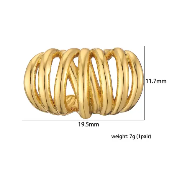 1 Pair Casual Vintage Style Twist Plating Braid Copper 18k Gold Plated Ear Cus