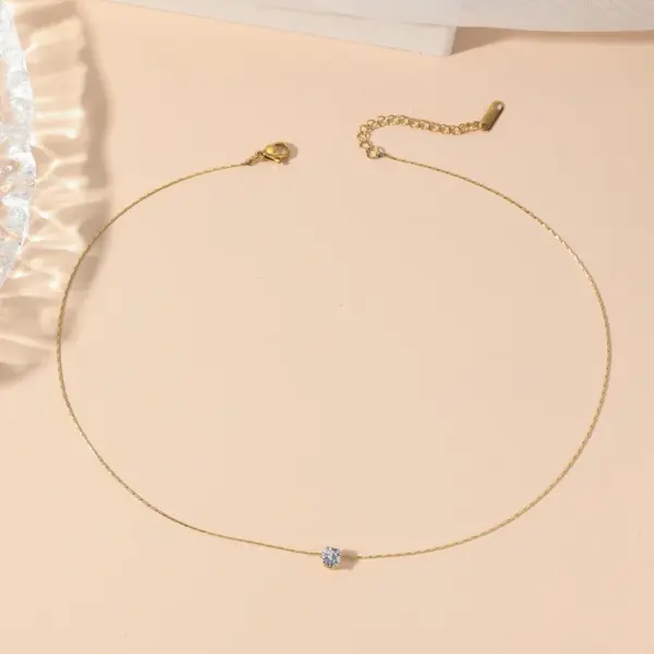 Wholesale Real Gold Plated 18K Gold Solid Color 304 Stainless Steel Elegant Classic Style Waterproof Non Tarnish 304 Stainless Steel