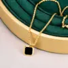 Wholesale 304 Stainless Steel Square PVD Coated Shell 18K Real Gold Plated Retro Waterproof Non Tarnish Pendant Necklace