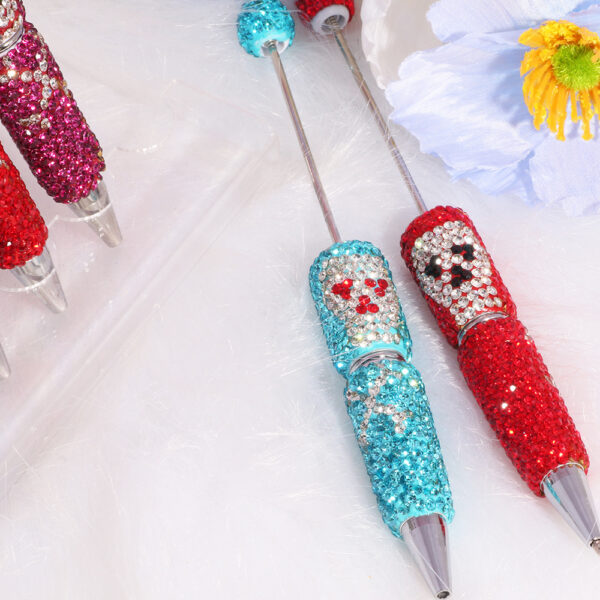 Wholesale Cross-Border Creative DIY Jewelry Cartoon Clown Pirate Skull Beaded Pen Multi-Colorful Pen Colorfulful Cute Cartoon Diamond Pen