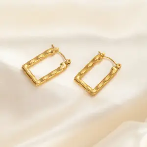 Rectangular Bamboo Earrings