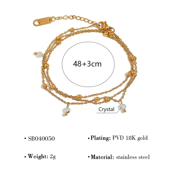 PVD Coated 18K Gold Real Plated Water Droplets Flower Bow Knot 304 Stainless Steel IG Style Vacation French Waterproof Non Tarnish Bracelets