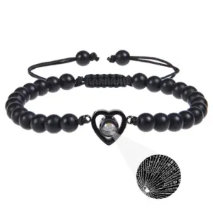 Black Frosted Stone Bracelet