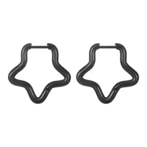 N Five-Pointed Star Ear Clip Black One