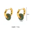 1 Pair Simple Style Round Inlay 201 Stainless Steel Brass Rhinestones Zircon 18K Gold Plated Earrings