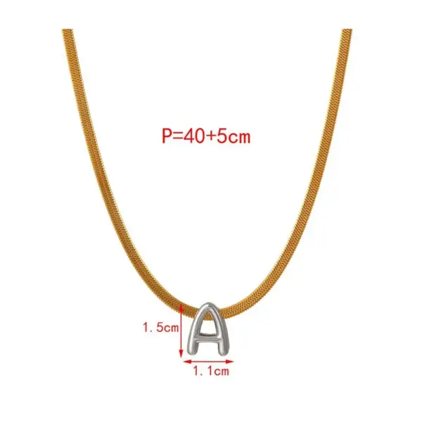 Titanium Steel Snake Bone Chain Necklace 26 Letters Hot Selling DIY Jewelry Lightweight Luxury Versatile For Women