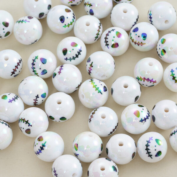 Wholesale White Doll Halloween Acrylic Beads