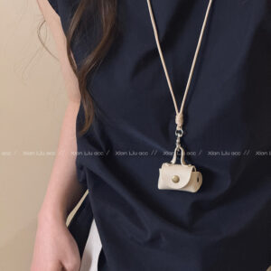 Beige key bag