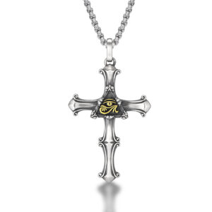 TD-167 cross pendant: Without chain / Copper plated Thai silver