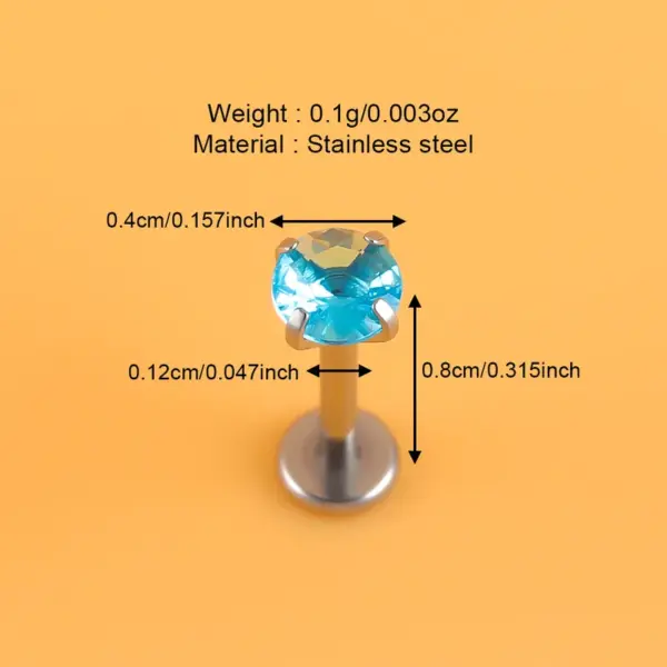 1 Piece Lip Rings Simple Style Classic Style Shiny Round Heart Shape 316L Stainless Steel Waterproof Non Tarnish Surgical Steel Non-Electroplating Lip Rings