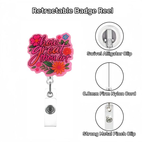 oly-722c820c3996d8d6aab7dea4e69ef293 Wholesale Cross-border spot glitter acrylic stethoscope bow nurse-themed telescopic rotating clip easy-pull ID card buckle