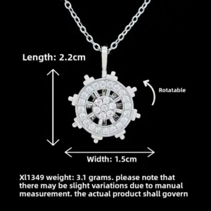 XL1349 Rotating Rudder Necklace / Silver