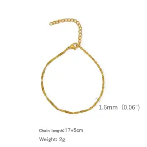 Zhslg24 (Water Wave Bracelet) / 18K Vacuum Vapor Plating