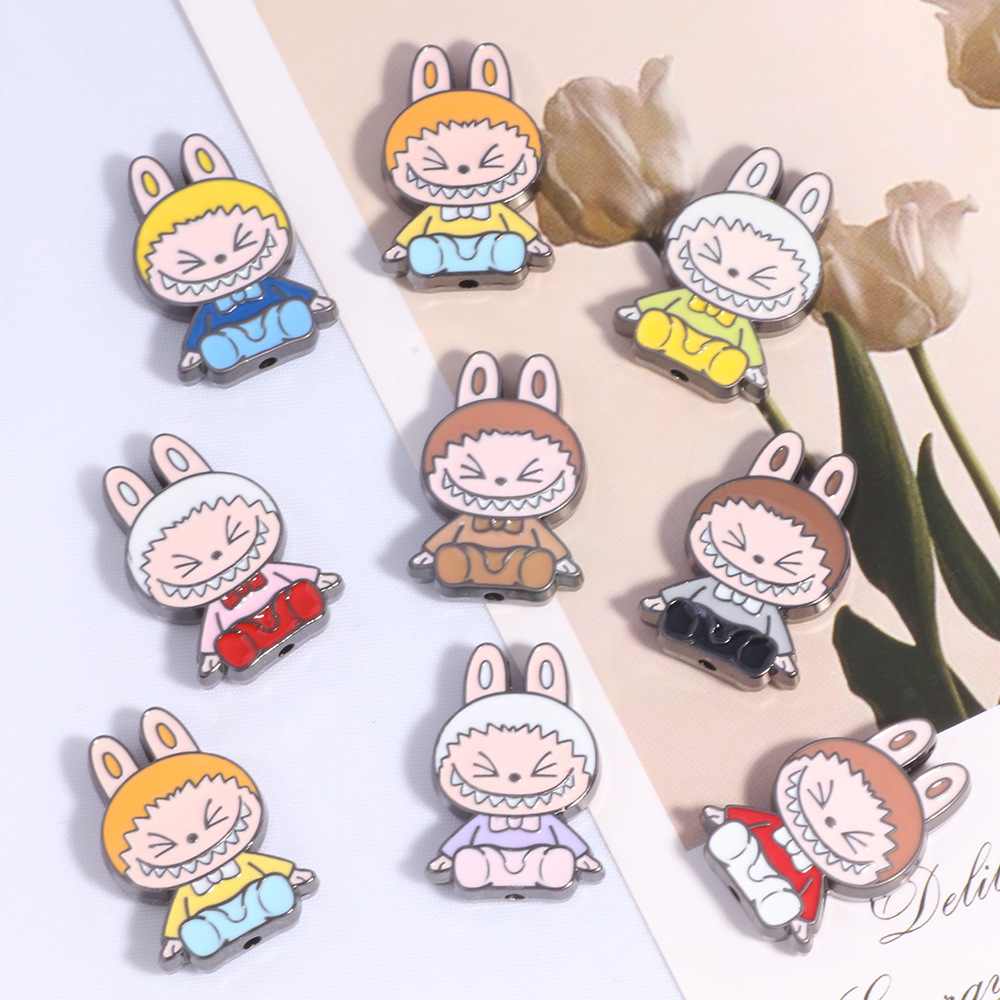 Wholesale New DIY straight hole beads cute cartoon cartoon cloth cloth decoration mobile phone chain key chain bag chain aessories