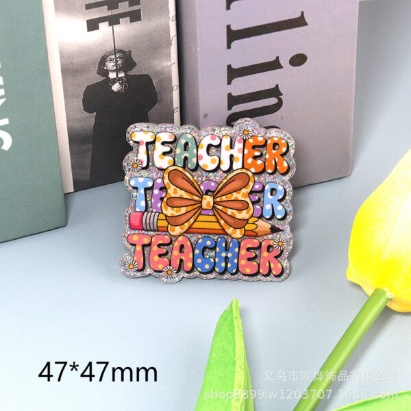 Wholesale New loose powder cartoon pencil letter rainbow bag accessories acrylic cute items DIY patch accessories